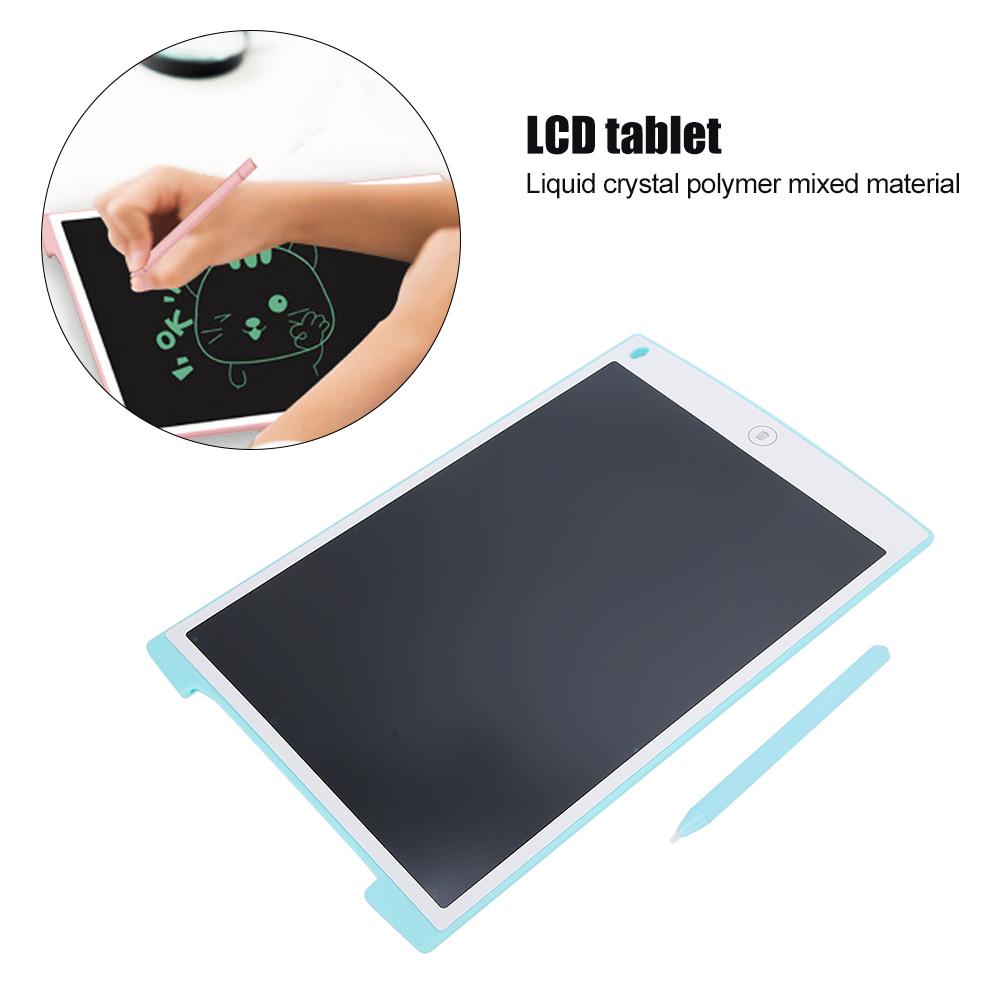 12in LCD Hand Writing Pad Eye Protection Children Drawing Electronic Tablet Board with Pen(Blue(with Lock Key) )