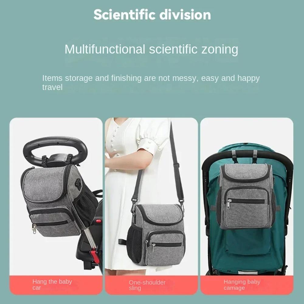 Multi-Pocket Mommy Shoulder Bag Strolling Baby Artifact Diaper Bag Organizer  Baby Car