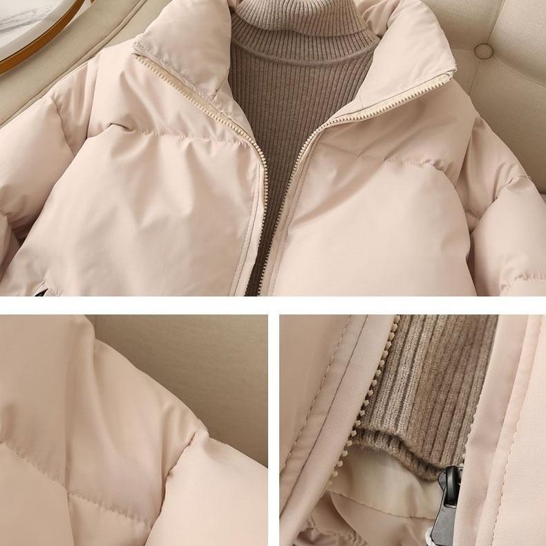 Cappotto Invernale Corto da Donna, Abbigliamento a Panino Stile Coreano con Imbottitura Spessa in Cotone, Capospalla alla Moda