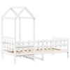 Daybed with Canopy White 80 x 200 cm Solid Pine Wood