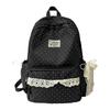 Cute Polka Dot Backpack with Lace Trim, Stylish School Bag for Women and Teens, Lightweight and Spacious Design