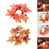 Artificial Maple Leaf Candle Garland Autumn Rings Fall Ring for Pillar Thanksgiving