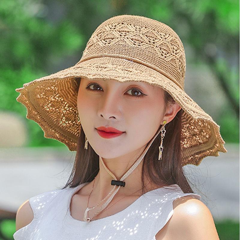 Cappello da Sole da Donna Stile Coreano a Tesa Larga - Estivo Lavabile e Pieghevole