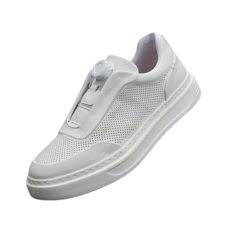 Cross-Border Boys High-End Light Luxury White Board Shoes Men'S Small White Shoes Hollow Breathable Men'S Shoes Thick Sole Men'S Leisure