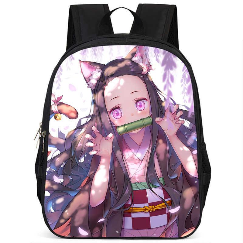 Trendy Demon Slayer Book Bag With Durable Oxford Fabric And Large Storage