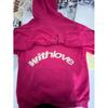 Womens Oversized Hooded Sweatshirt With Bold Letter Print Streetwear Long Sleeve Pullover Loose Fit Retro Style