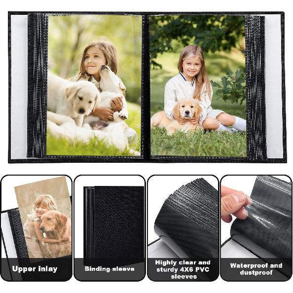 Photo Album 4x6 100 Pockets for Wedding Gifts,Linen Hardcover Picture Albums for Family Anniversary Baby Vacation Pictures