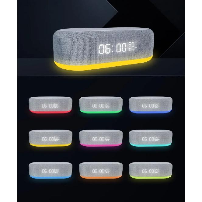 Multifunktions-Wecker mit Bluetooth-Lautsprecher, Nachtlicht, Handy-Ladestation 15W Schnellladung, Kabelloses Ladegerät für Zuhause2