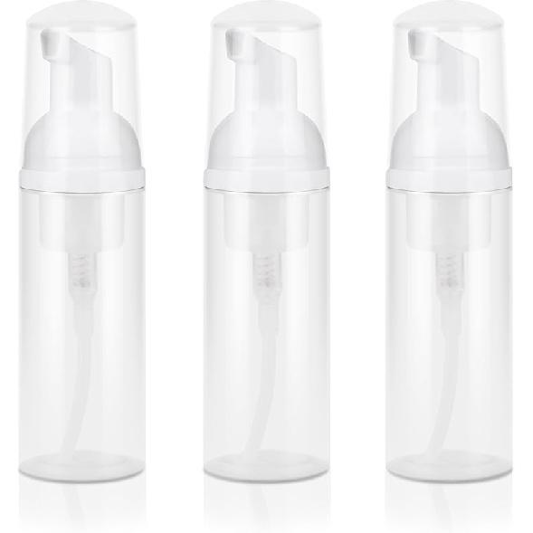 Foam Pump Bottle 3Pcs Travel Lash Shampoo Bottle, Empty Portable Refillable Mousse Foam Soap Dispenser for Hand Soap, Lash Cleanser, Shampoo, Face
