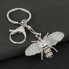 Keychain Pendant Zinc Alloy Rhinestones Bee Shape Key Chain with Lobster Clasp Easy to Hang Key Holder Backpack Car Accessory