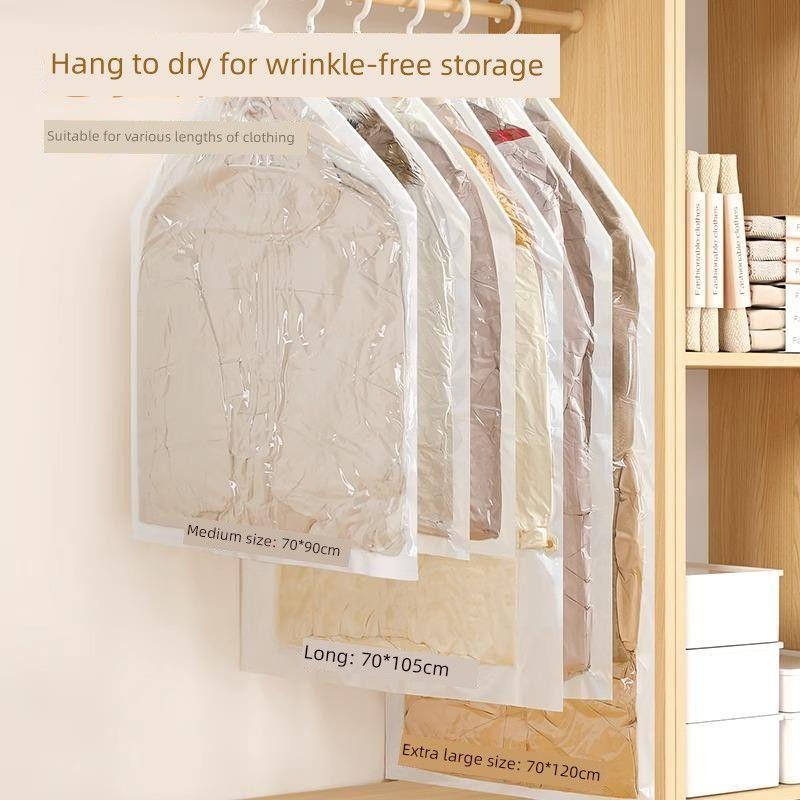 German Hanging Vacuum Storage Bags for Home Use, Suitable for Coats, Cotton Clothes, and down Jackets; Compression Bags for Wardrobe Organization