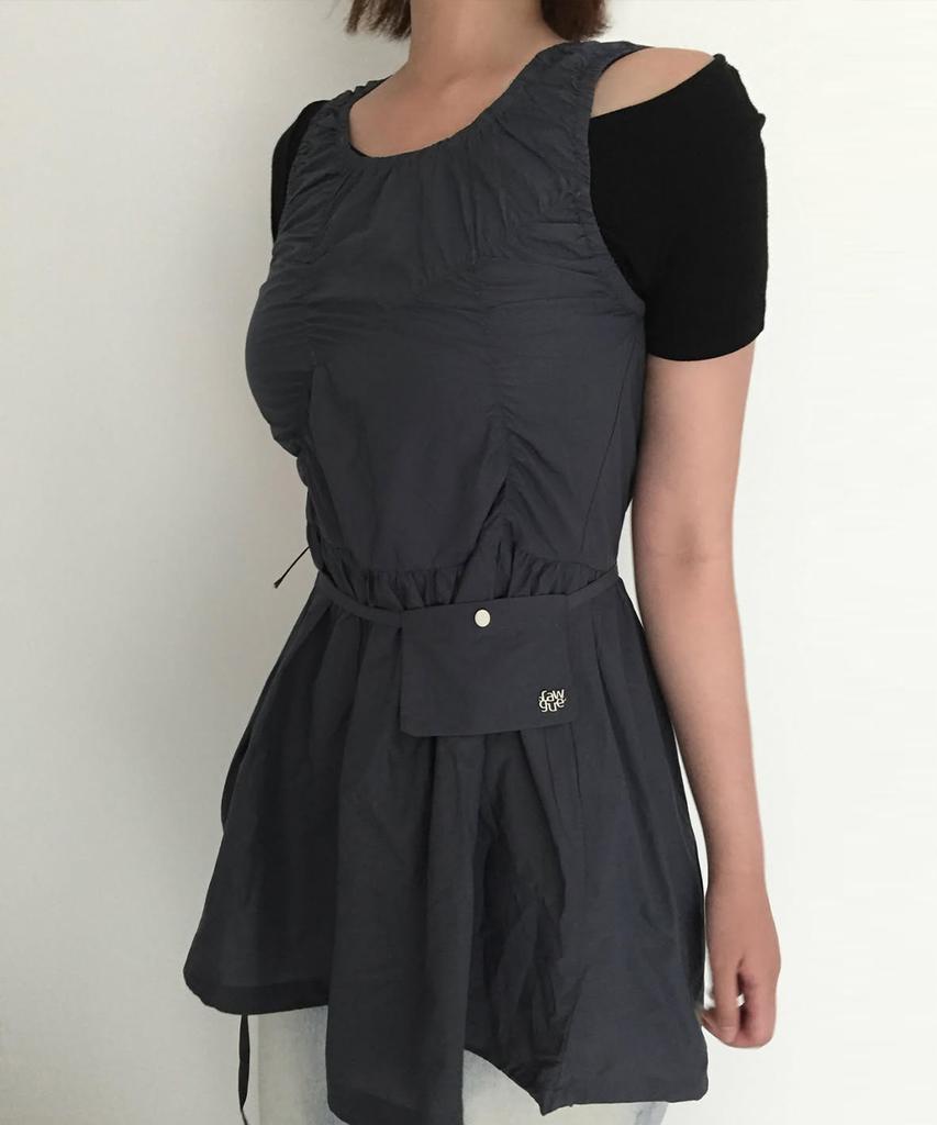 Lougeu Mini Bag Shirred Dress_Navy