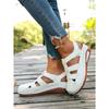 Women Platform Hollow Roman Sandals, Round Toe Wedge Heel Breathable Comfort Casual Shoes