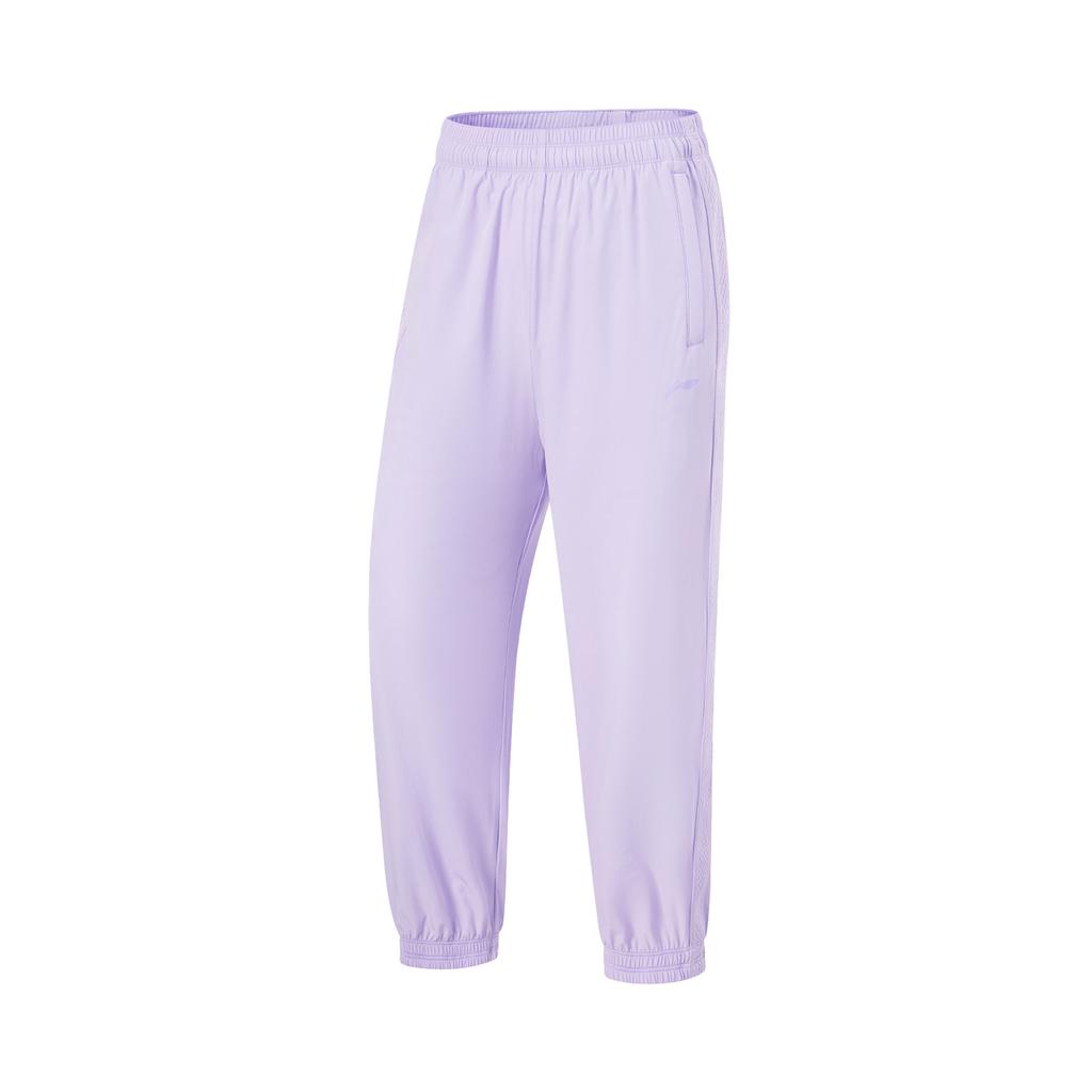 Li Ning Simple Casual Versatile Sports Long Pants Women Bottoms Lilac AYKU552-5