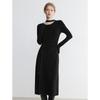 Slimming Knit Drape Collar Dress