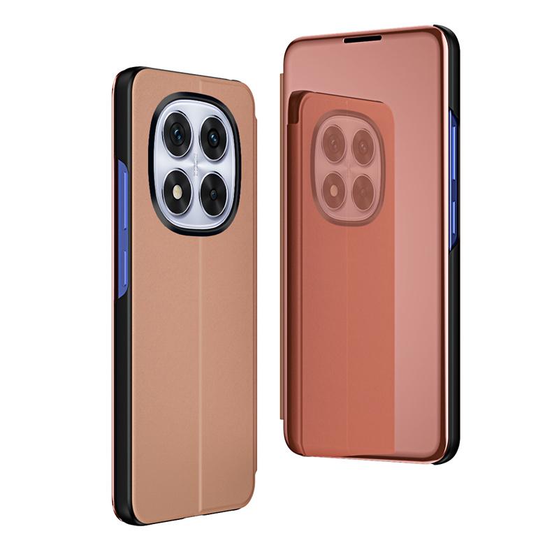 For Xiaomi Poco X7 5G Case Clear Mirror Hard PC Leather Back Cover for PocoX7 Poko Pocco Little X7 X 7 Full Protector Flip Funda