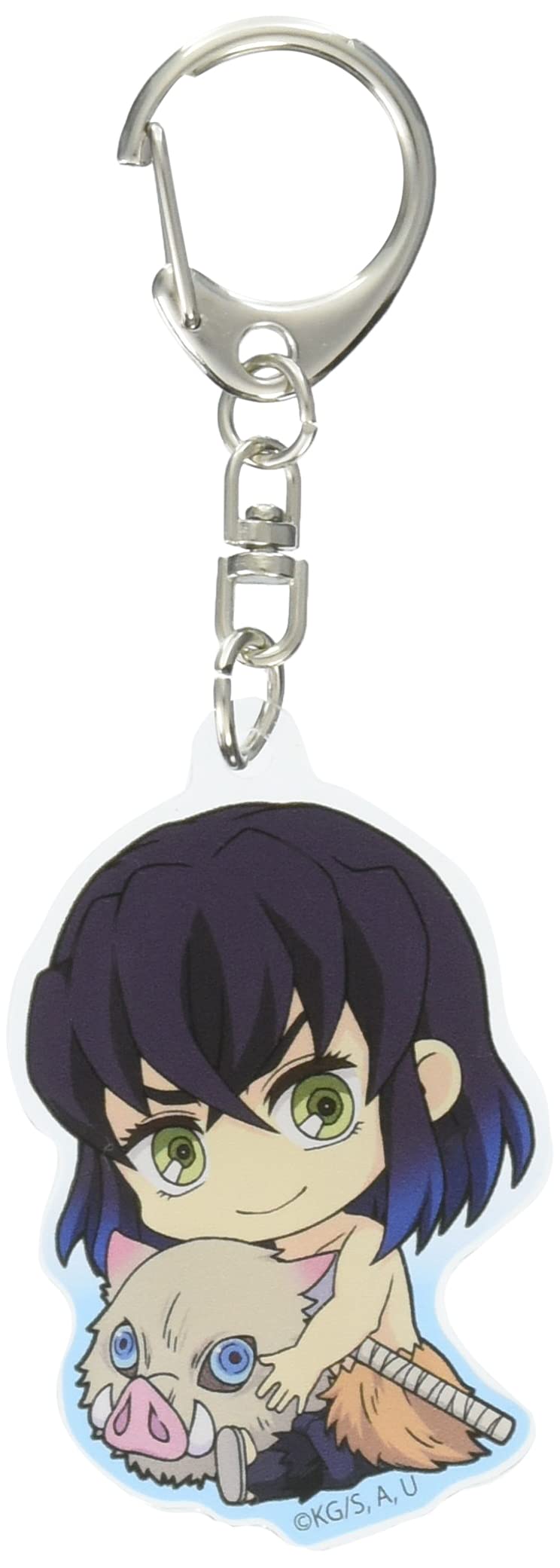 Demon Kimetsu no Yaiba Inosuke Hashibira Gyugyutto Acrylic Keychain Slayer (Unmasked)