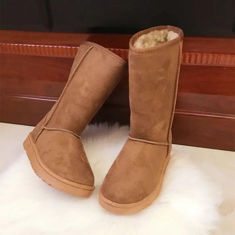 Fashion Non Slip Snow Boots for Women Warm Fleece-Lined Chunky Mid Calf Padded Winter 2025 Novelty Woman Shoes High Quality Trend Sale