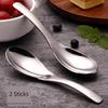 2 Extra-Thick 304 Stainless Steel Spoons for Adults and Children, Household Small Soup Spoons, Porridge Spoons, Student Rice Spoons, Soup Spoons