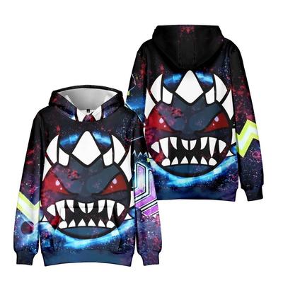 Men's Hoodies Geometry Dash Anime Print Sweatshirts Streetwear Loose Pullover Casual Hooded Tops