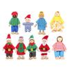 OATIPHO 9-Piece Set of Mini Plush Toys, Wooden Baby Toy Dollhouse with Santa, Family Play, Kids Learning Center, Perfect for the Holidays
