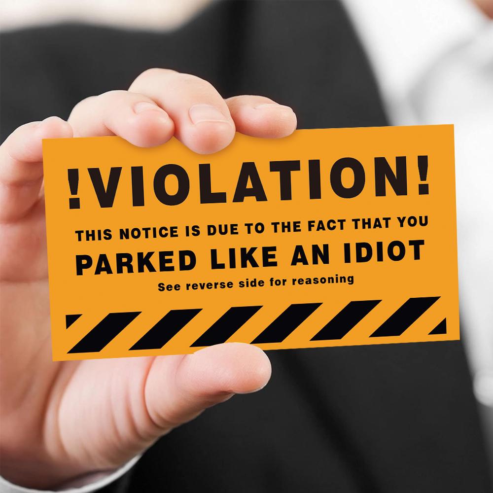 50pcs, Humourous Parking Violation Cards 3.5 X 2 Inch, Prank Funny Cards, Fake Ticket, Mini Portable Prank Props