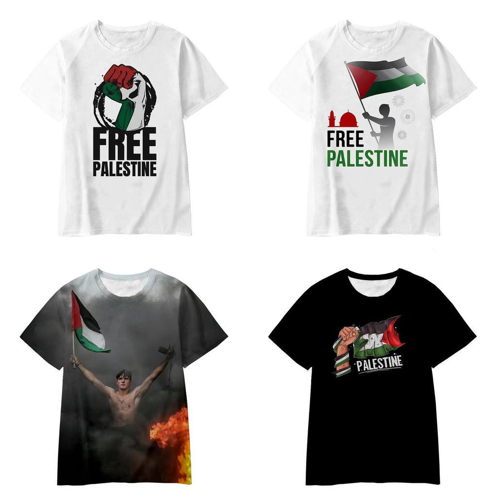 New Autumn Collection 3d Printed Palestinian Flag T-shirt Casual And Loose-fit
