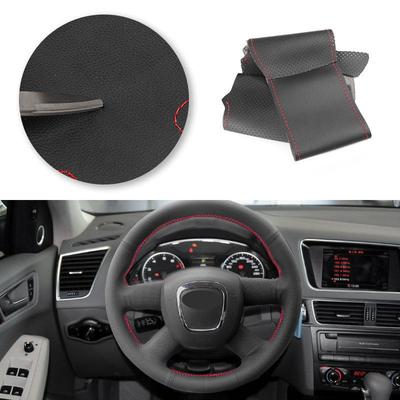 Pentru A3 8P Sportback A4 B8 Avant A5 8T A6 C6 A8 D3 Q5 8R Q7 4L Husă Protectoare Volan Auto din Piele Perforată din Microfibră