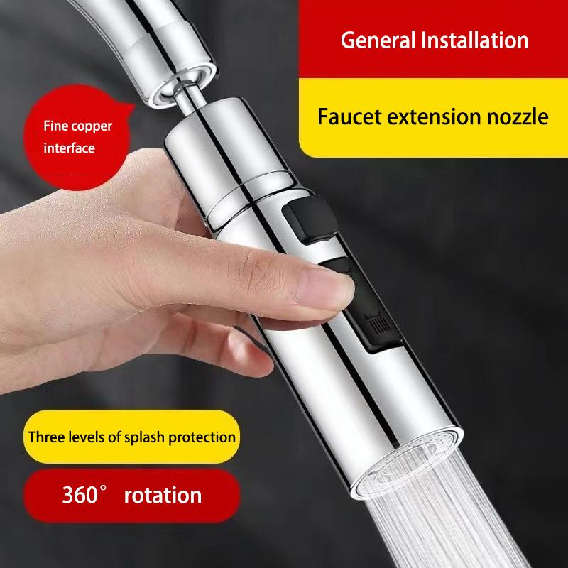 Faucet Extender Kitchen Pressurized Anti-splash Multi-functional Extension Nozzle Universal Rotating Aerator