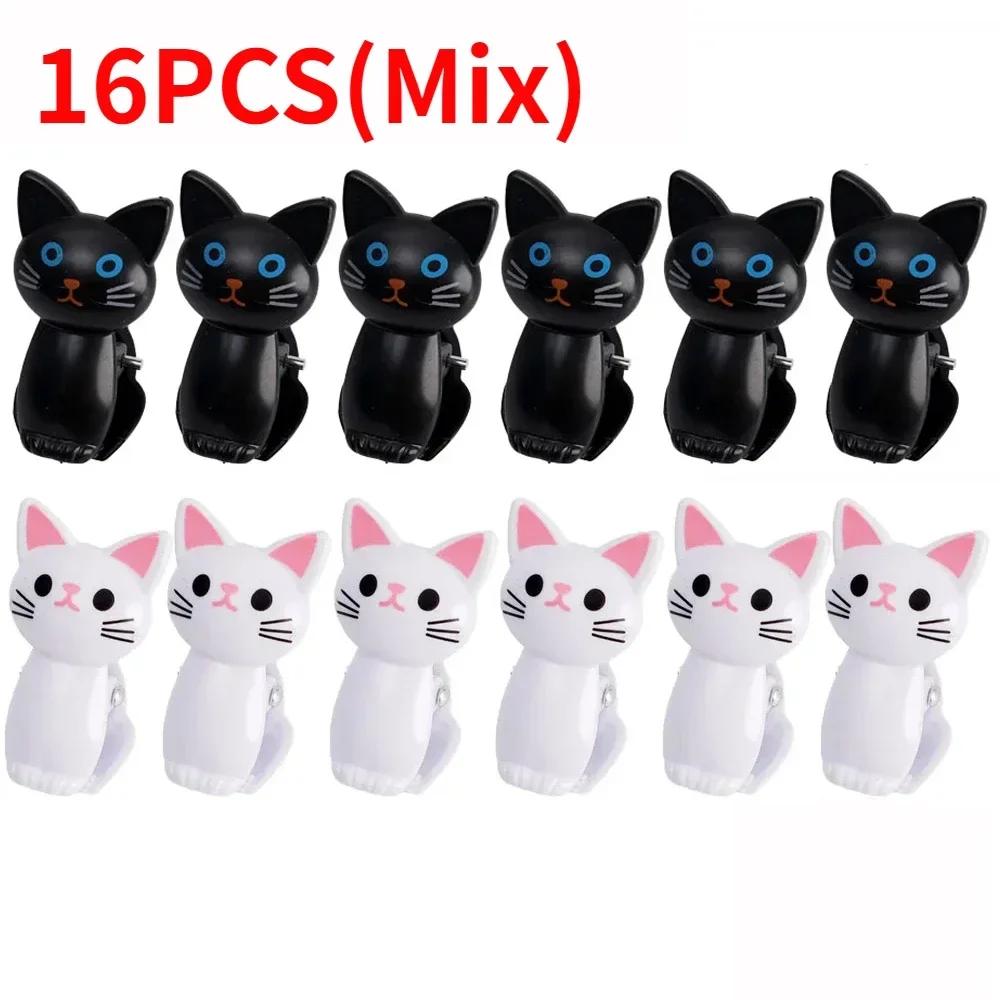 

16/2 шт. зажимы для пакетов с едой в форме кошки, пластиковые зажимы для подвешивания одежды, носков, зажимы для офисного стола, зажимы для хранения закусок с фотографиями
