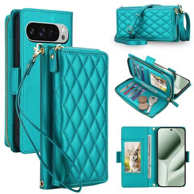 Crossbody Wallet Case for Google Pixel 10 9 Pro XL 9A 8A 8 Pro, RFID Blocking Zipper Handbag Purse Flip Cover, Folio Case