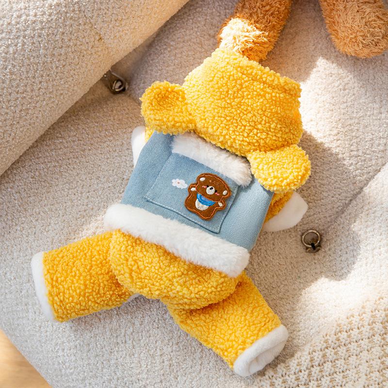 Autumn and winter dog clothes can lead the bear Teddy Bigbear Pomeranian cat Schnauzer small dog pet clothing