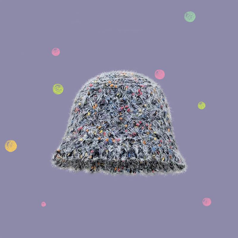 Cozy And Fashionable Japanese Colorful Knitted Bonnet Hat For Winter Season чёрный