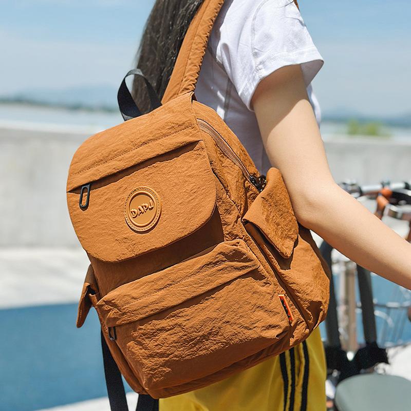 Casual ins Outdoor Sports Lightweight Backpack Simple Cycling Commuter Shoulder Backpack Women коричневый