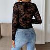 Moda Donna Casual Primavera Autunno Colore Solido Stampa Manica Lunga Scollo a V Camicette Camicie