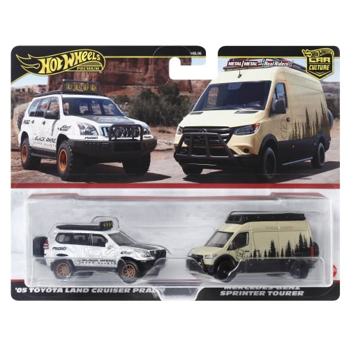 Hot Wheels Premium 2 Pack Mercedes-Benz Sprinter Tourer / '05 Toyota Land Cruiser Prado [Mini Car] [3 years old and up] HRR76