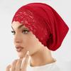 Solid Color Hijab Cap Elegant Undercap Comfortable Fit Pullover Hat  Women Headwear