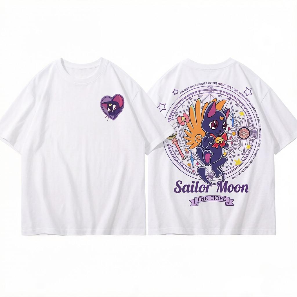 Pretty Guardian Sailor Moon Magic Square Joint-Design T-shirt  Perfect for Parents and Children Short Sleeve Shirt