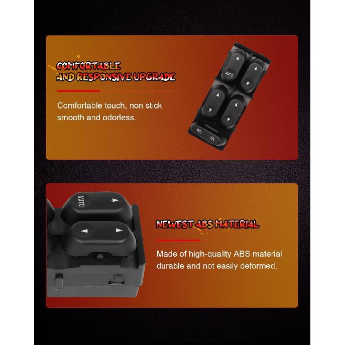 CCIYU Master Power Window Switch 4L2Z-14529-AAA Front Left Driver Side Window Control Switch Fit 2004-2005 for Ford Explorer 2004-2005 for Ford