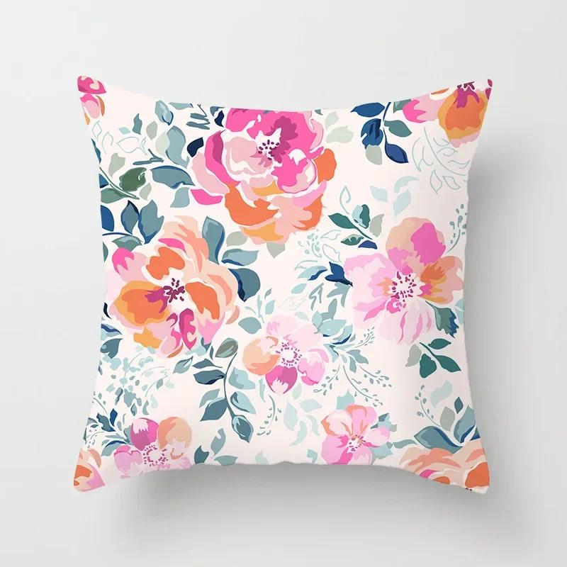 Beautiful Rose Flowers Cushion Cover Home Living Room Bedroom Sofa Car Decorative Pillow Cover 45*45Cm