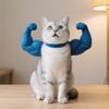 Funny Cat Muscle Arm Collar 3D Printed Cosplay Pet Neck Hanging Props Kitten Costume Dog Toys Party Halloween Accessories Things