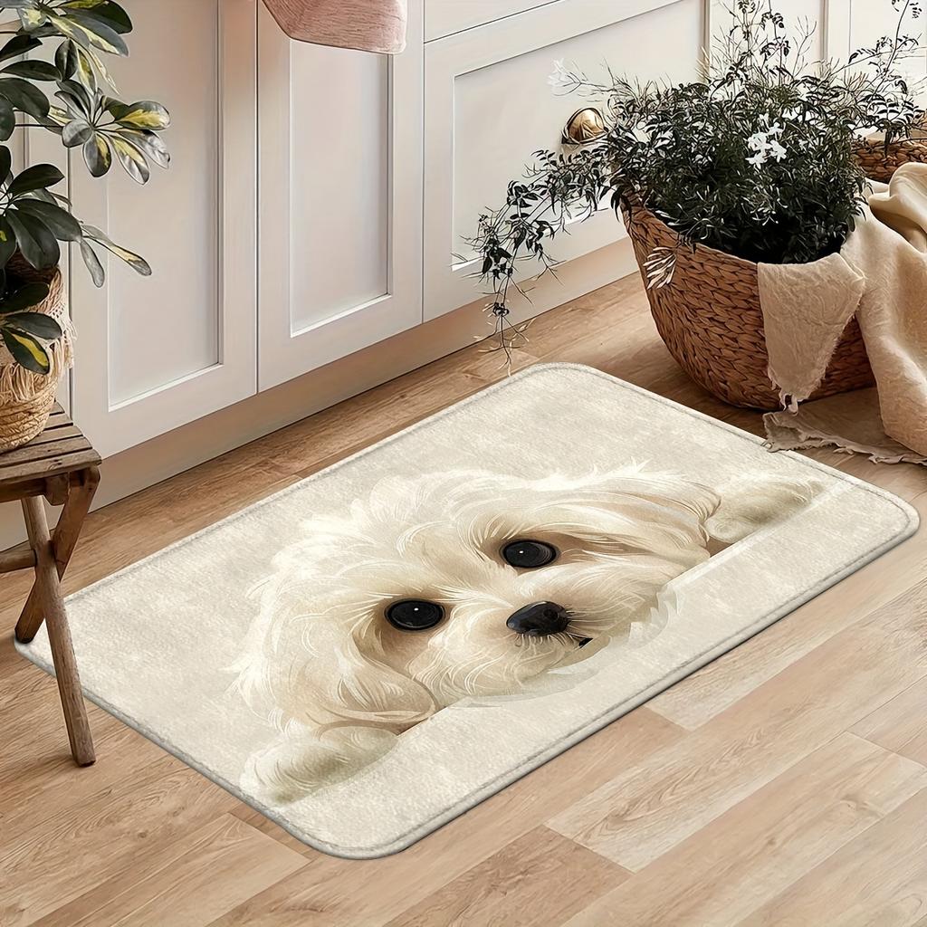 1Pcs Anti Fatigue Kitchen Rugs,Dog Design Print Waterproof Non-Slip Thick Cushioned Kitchen Mat Heavy Duty Comfort Standing Mat for Kitchen