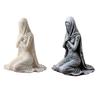 Kneeling Pray Girl Figurine 3D Printed Hooded Cowl Praying Women Statue Sculpture Home Office Desktop Religious Ornament