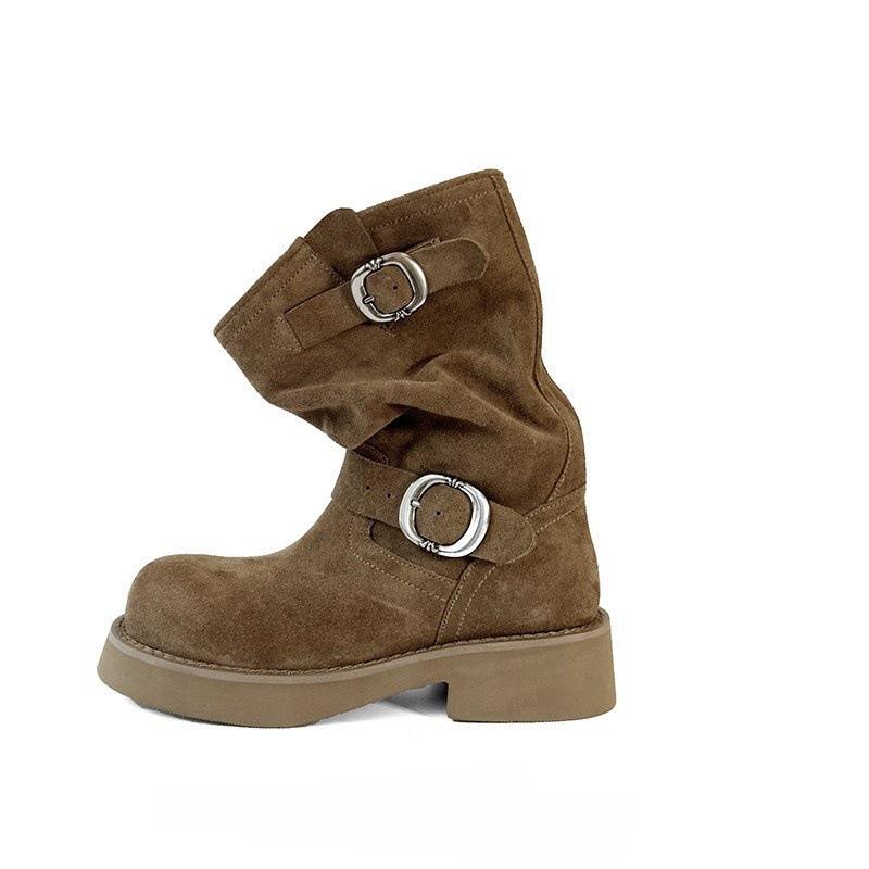 

Ботинки Martin женские летние на среднем каблуке с внутренним усилением короткие матовые штабелируемые ботинки короткие ботинки на толстой подошве 40