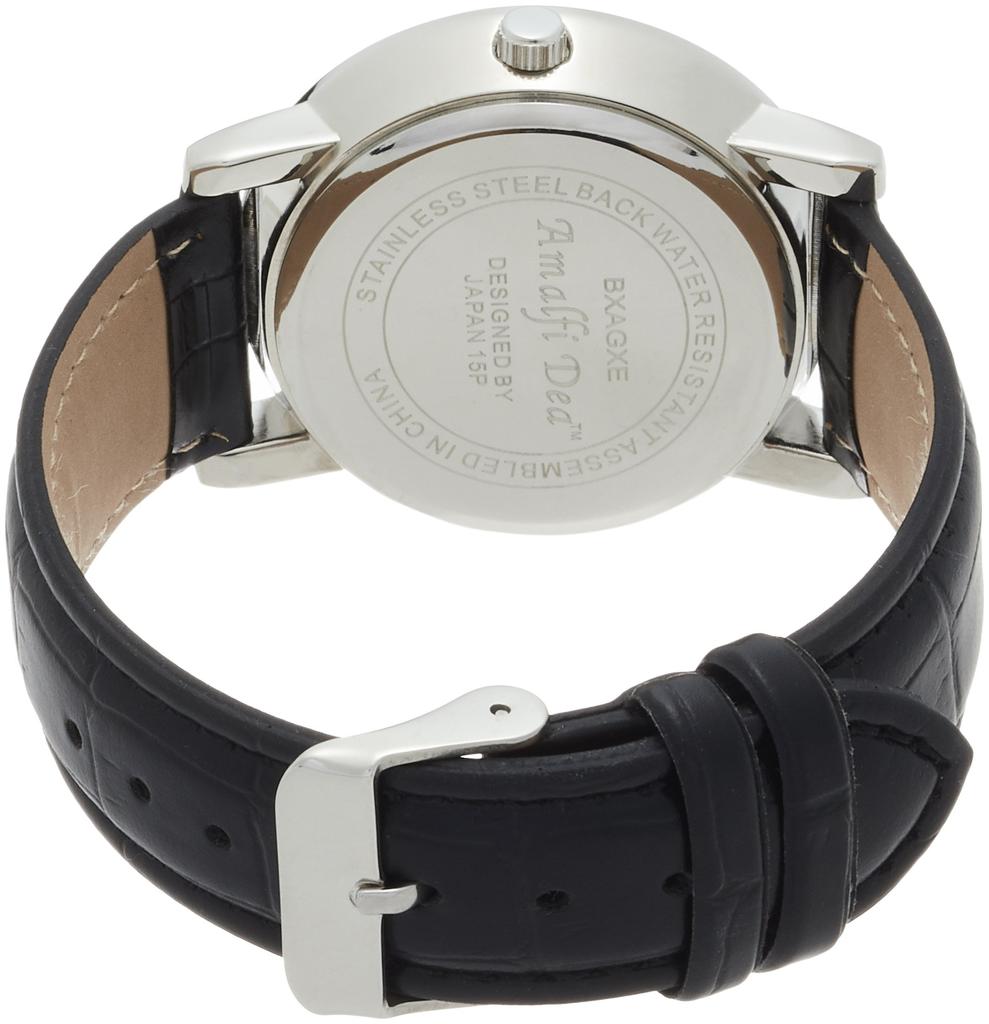 [Arias] Analogue Wristwatch, Leather Band, Waterproof, Men's, White, A31M13, Men's, Black