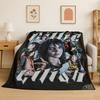 3D Billie Eilish Singer Star Flannel Blanket Soft Warm Throw Blanket for Bedroom Living Room Bed Travel Camping Picnic Gift