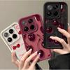 Cute Wine Red Cherry Print Case For Motorola Moto Edge 50 Pro 60 Fusion 40 Neo G22 G24 G84 G53 G14 G15 G35 G52 G60 Cover Couqe
