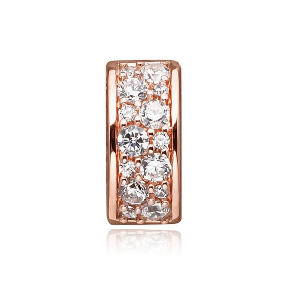 781817Cz Rose Shining Elegance Spacer Clip Charm