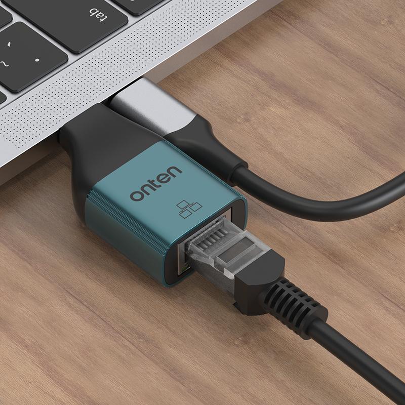 ONTEN UC101H USB-C to RJ45 Ethernet Adapter 100M/10M Network Speed Converter