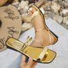 Trend Women Slippers  New Fashion Shoes Women Gold Peep Toe Sparkling Slippers Rhinestones Casual Shoes Outdoor Slides Women